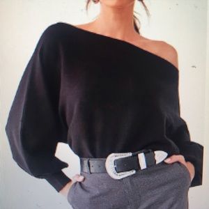 Off the shoulder black sweater